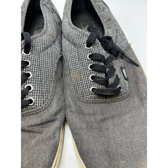Vans Authentic Lo Pro Black/Gray Herringbone Canvas Sneakers sz 13 - Picture 3 of 7